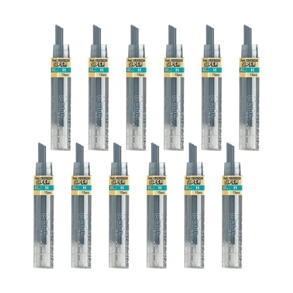 Pentel Hi-Polymer Lead, 0.7 mm, Medium, H, 14 Black, 12PK PEN50HBX - main